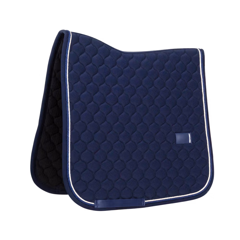 Saddle Pad onion quilt rubber logo dressage navy