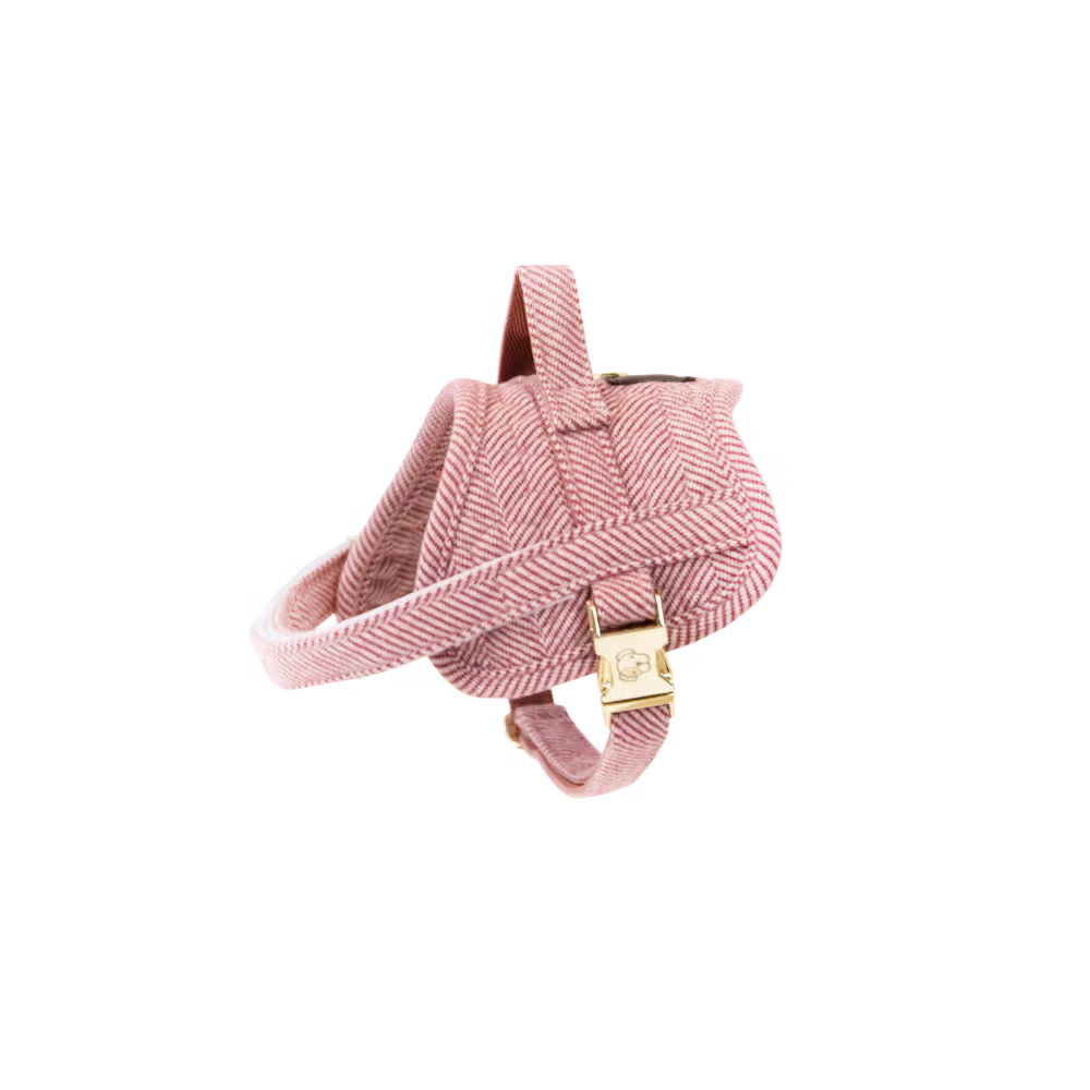 Dog Harness body safe wool light rose S'49-67cm