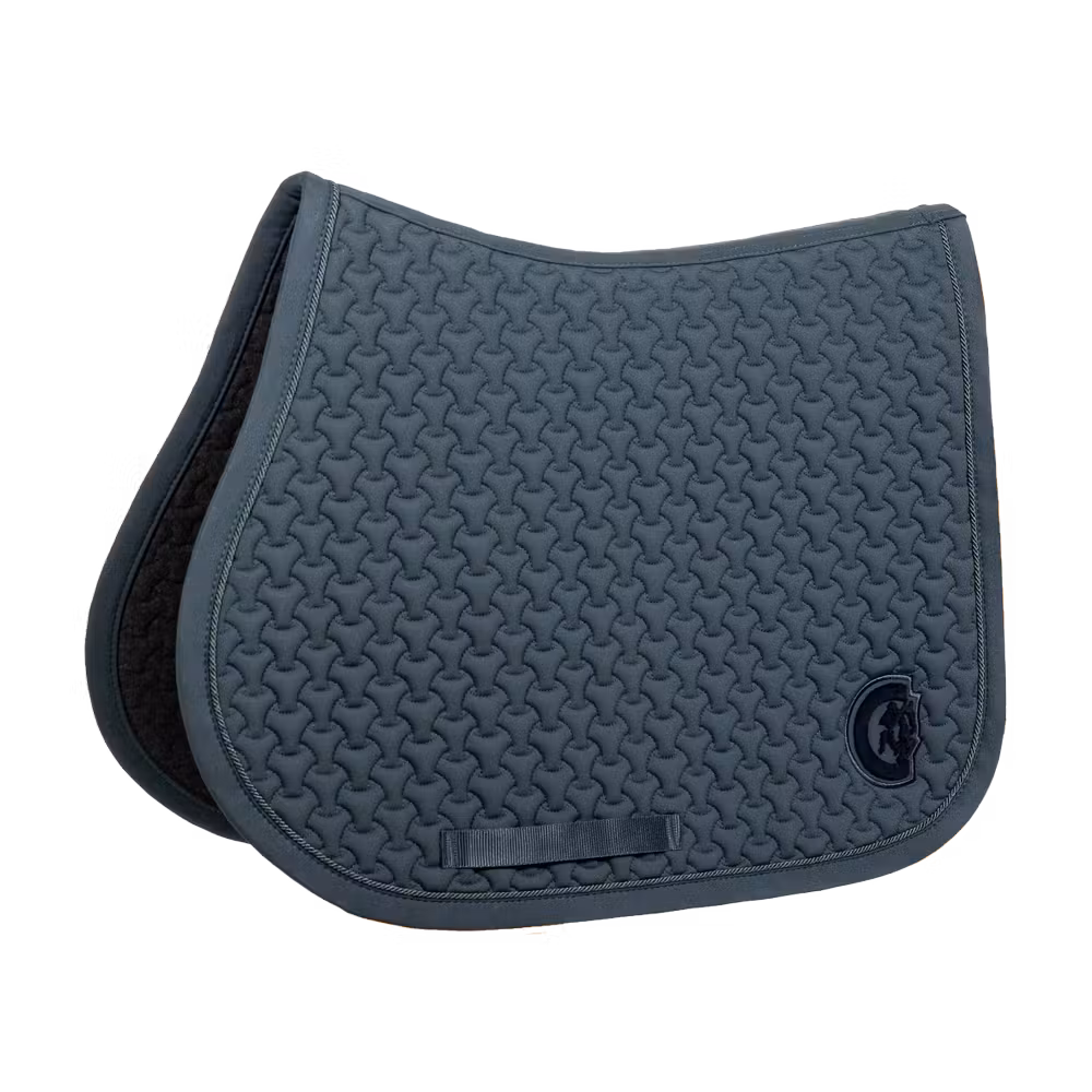 Saddle Pad plaited 3d logo show jumping pine green