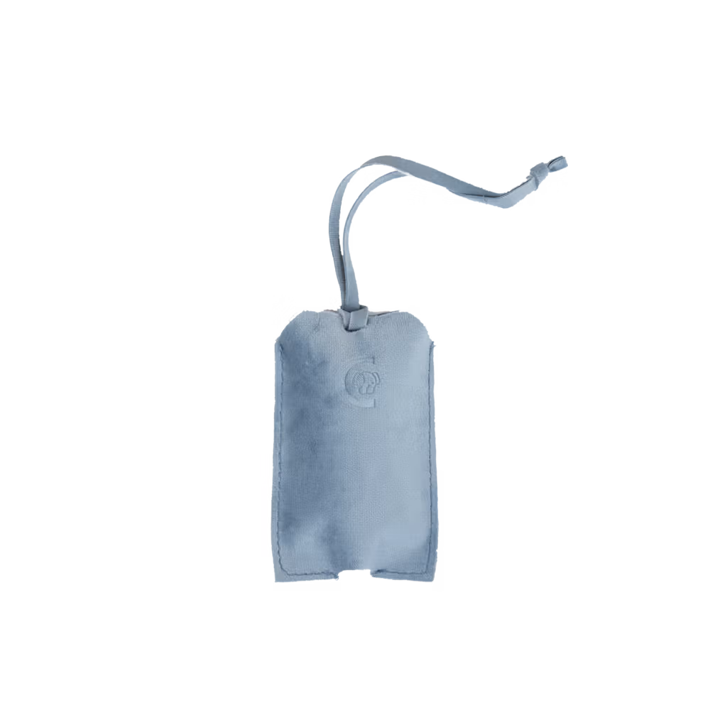 Poop bag pocket velvet light blue