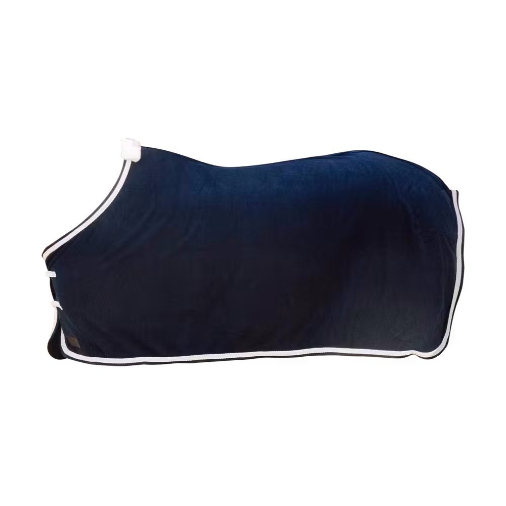 Fleece rug plaited rope navy 145-6'6