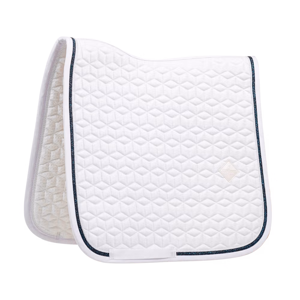 Saddle Pad glitter rope dressage white/black