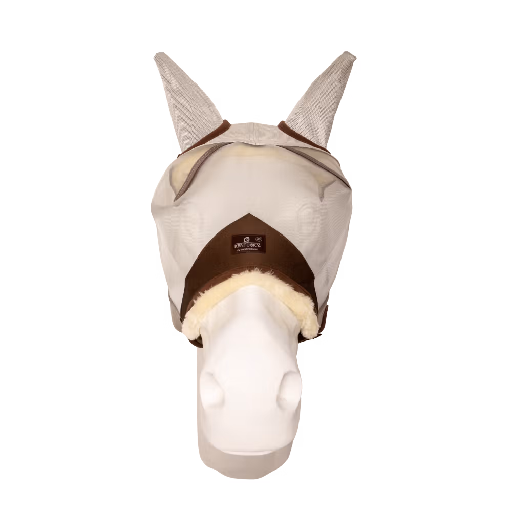 Fly mask skin friendly with ears silver cob