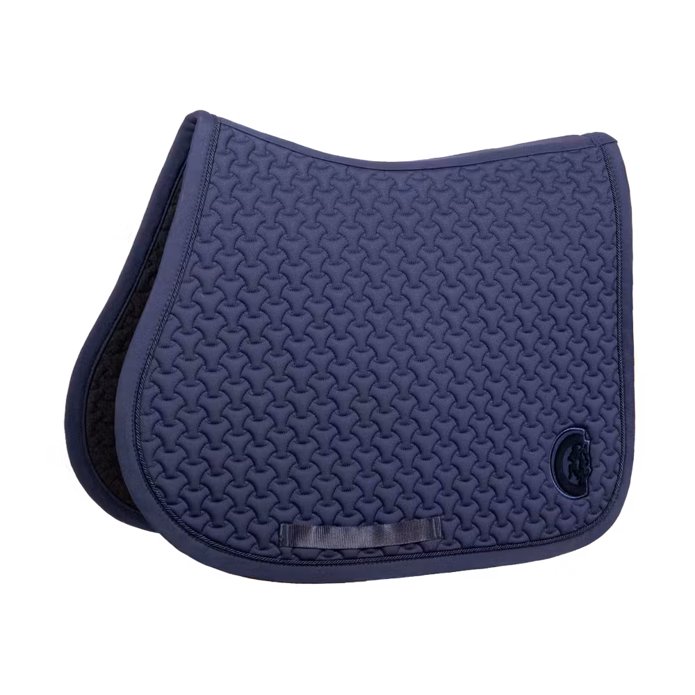 Saddle Pad plaited 3d logo show jumping pine green