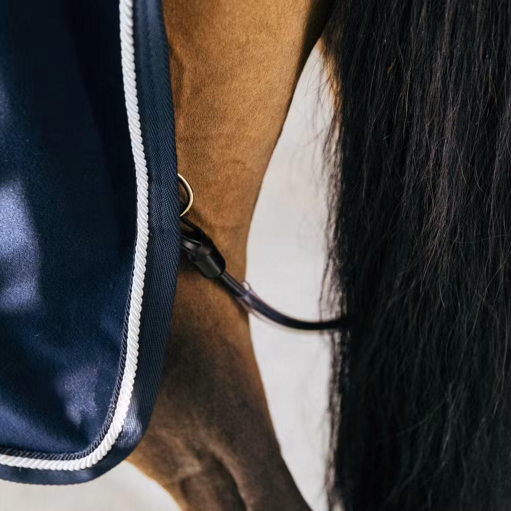 Fleece rug vegan wool navy 145-6'6