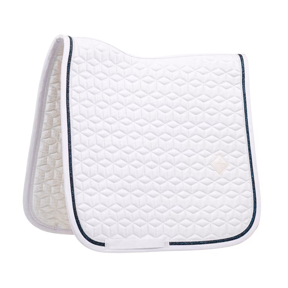 Saddle Pad glitter rope dressage white/black