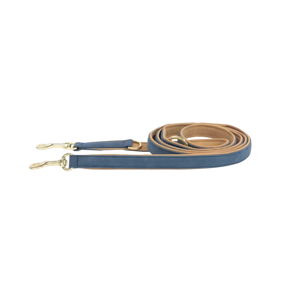 Dog lead vegan leather red/beige 250cm