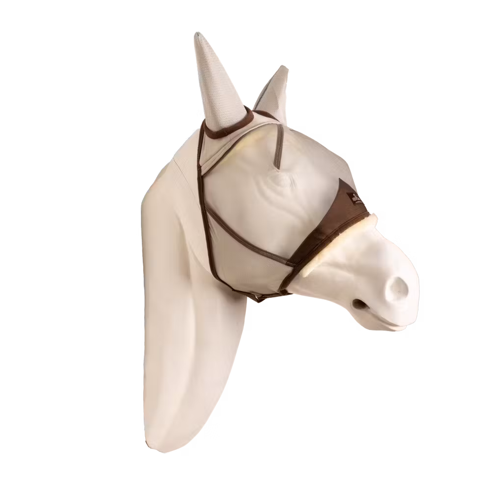 Fly mask skin friendly with ears silver cob