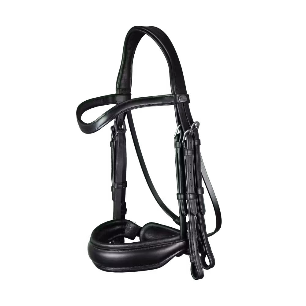 Matte Large Crank Noseband Double Bridle