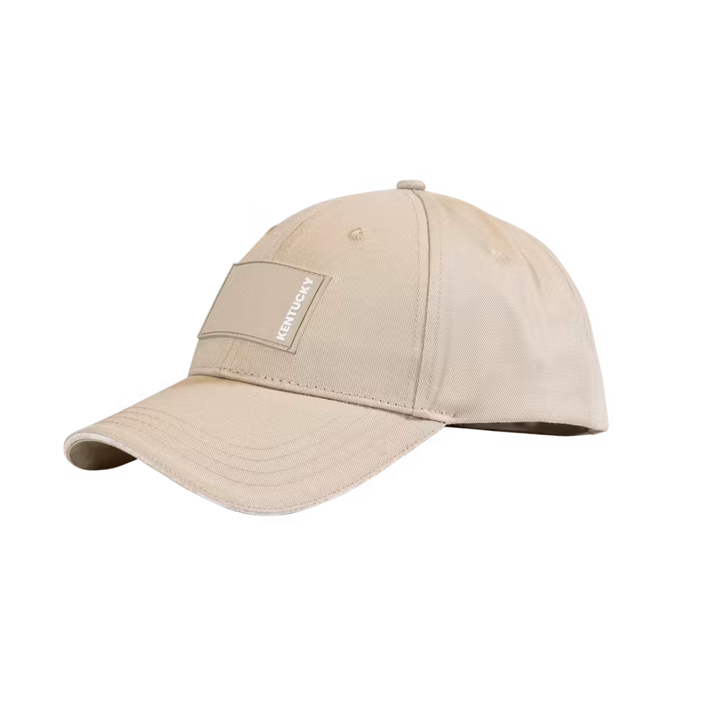 Cap rubber logo beige