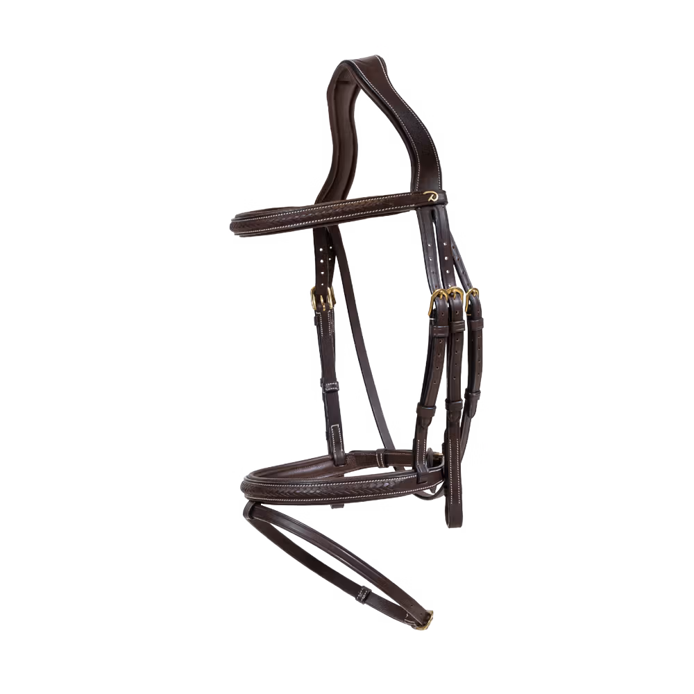 Plaited Flash Noseband Bridle Brown Full D Collection