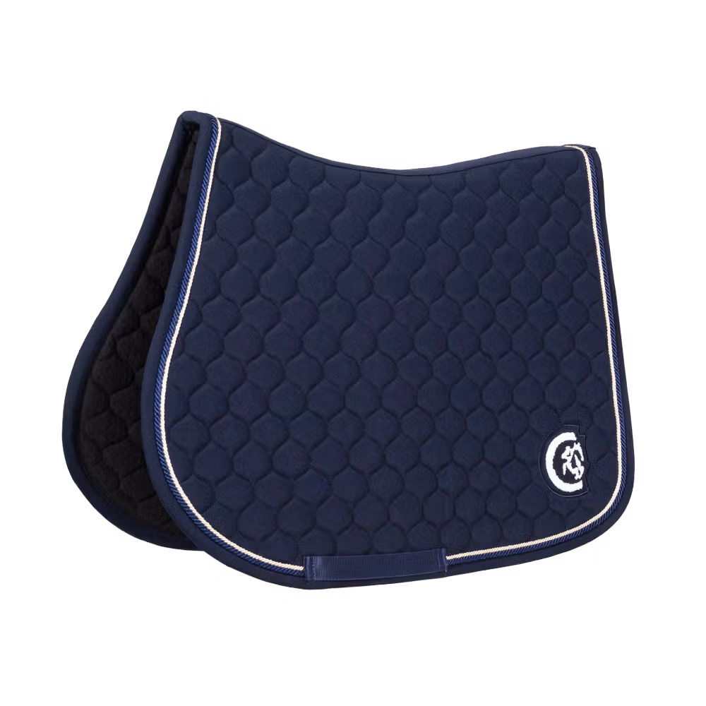 Saddle Pad onion quilt 3D logo jumping navy
