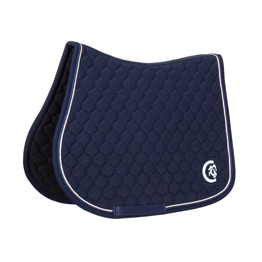 Saddle Pad onion quilt 3D logo jumping navy