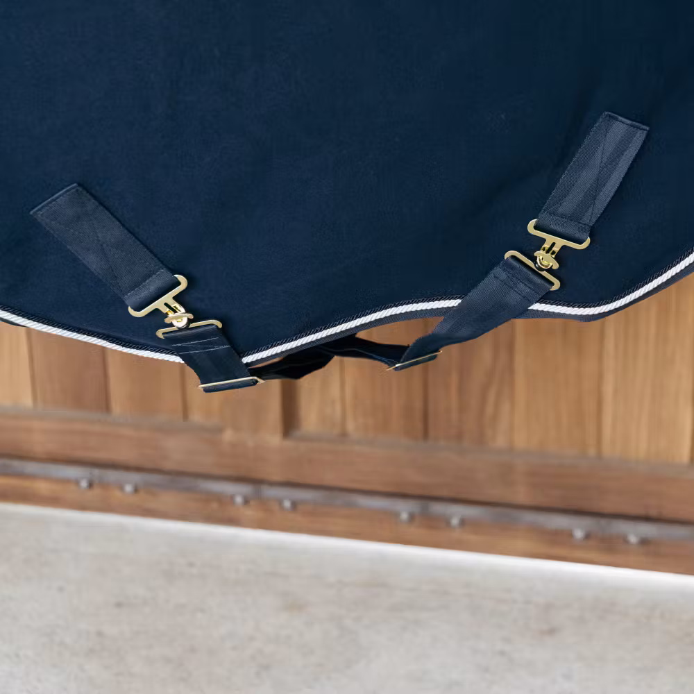 Fleece rug vegan wool navy 145-6'6