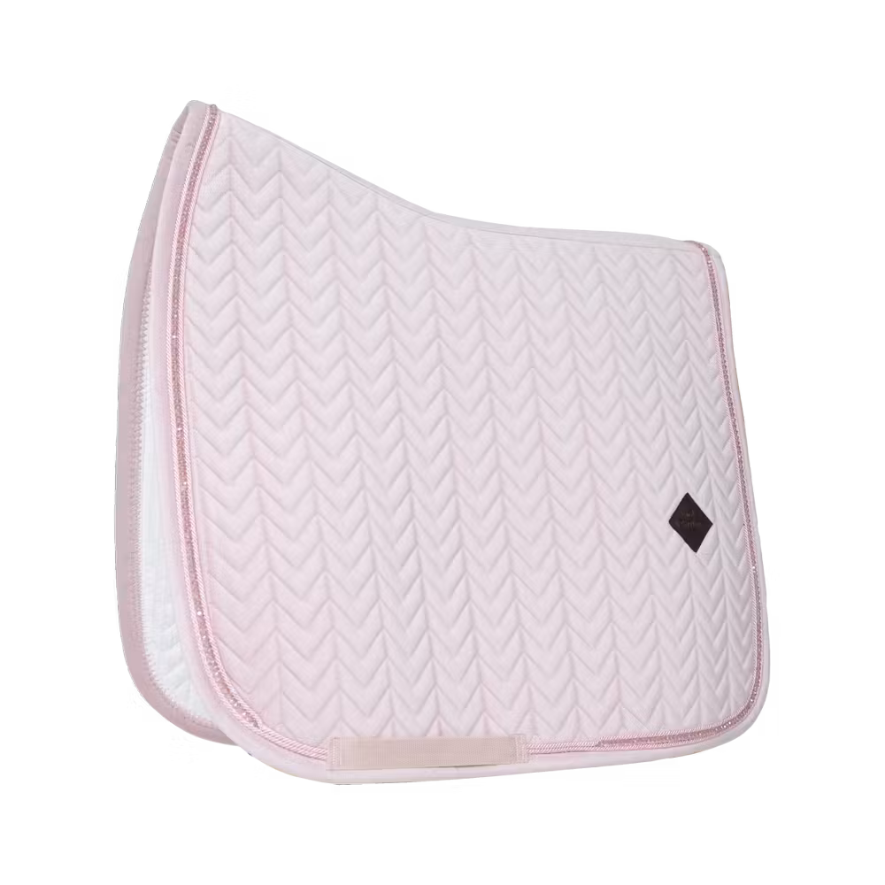 Saddle Pad velvet pearls dressage soft rose