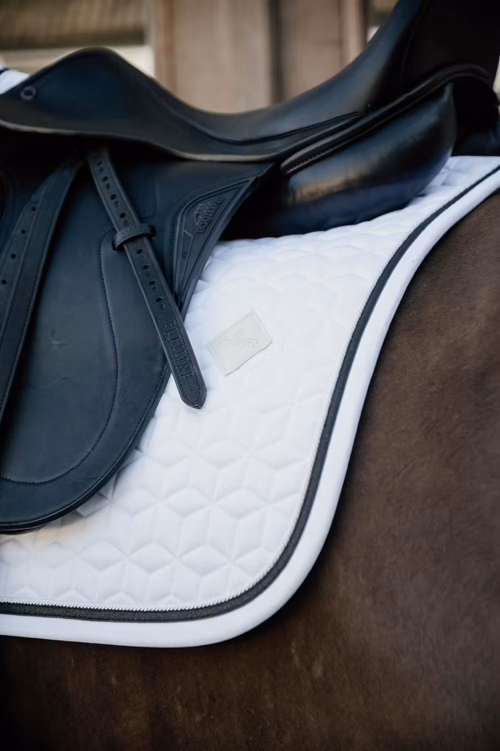 Saddle Pad glitter rope dressage white/black