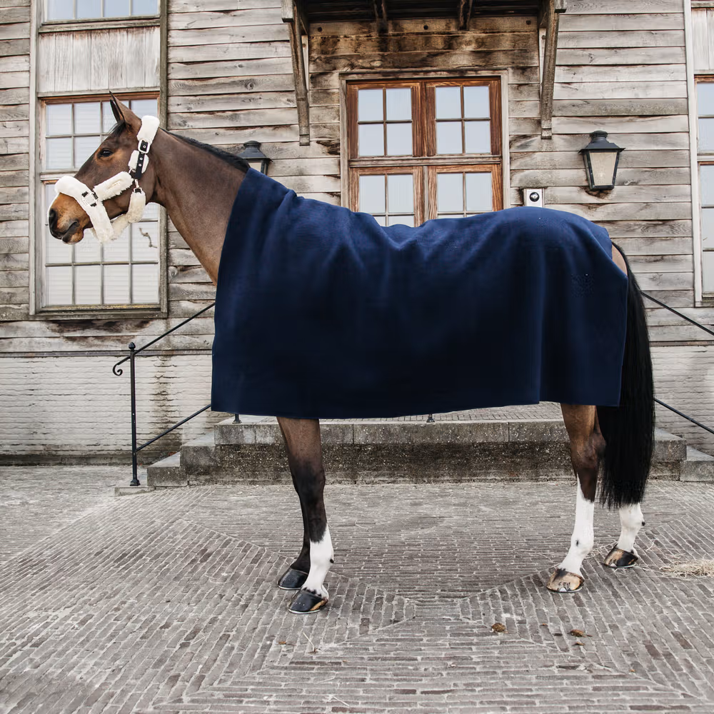 Heavy Fleece rug square navy 210x200cm