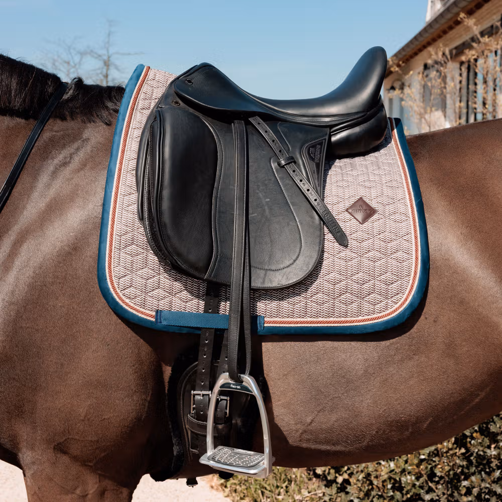 Saddle Pad pied-de-poule dressage bordeaux navy