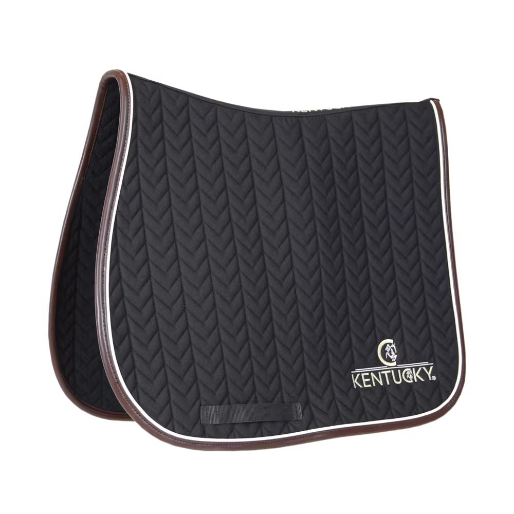 Saddle Pad leather fishbone show jumping black
