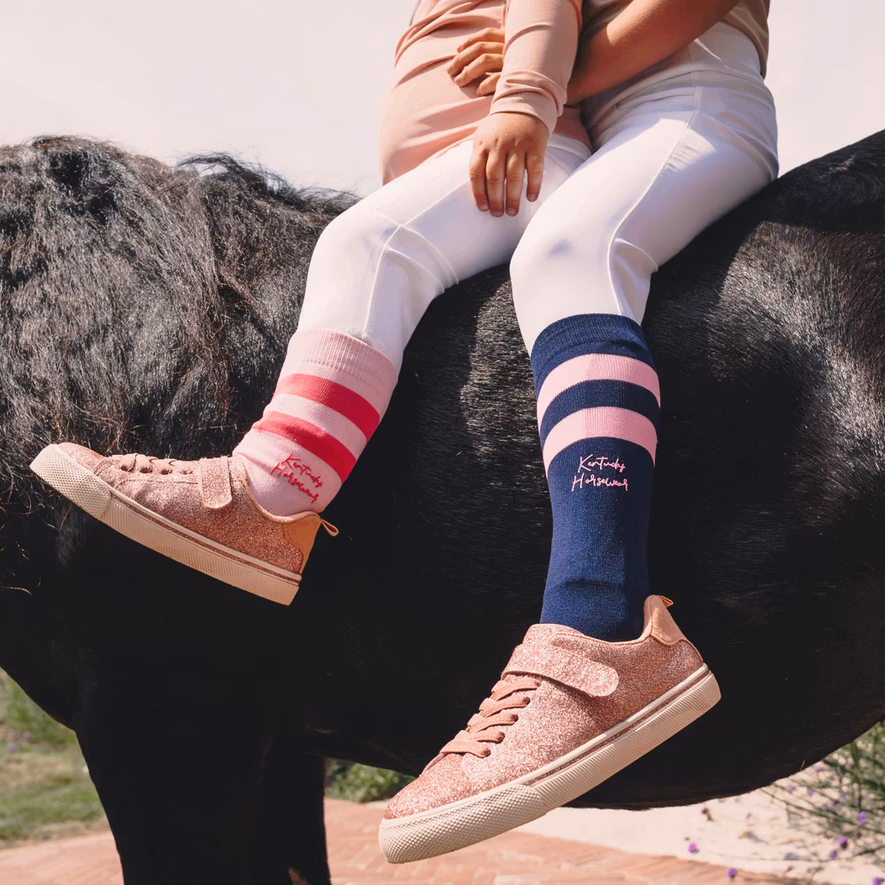 Kids Socks stripes Set of 2 navy/light rose 27/30