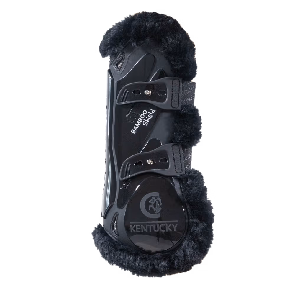 Vegan Sheepskin Tendon Boots bamboo Elastic black S