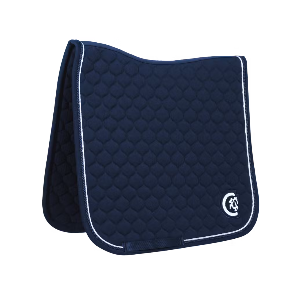 Saddle Pad onion quilt 3D logo dressage navy
