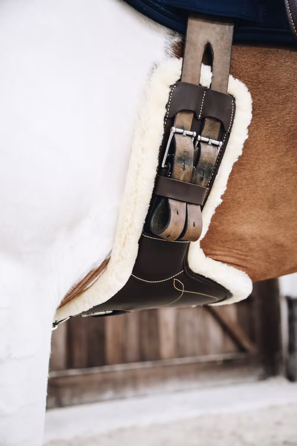 sheepskin Short stud girth brown 65 cm