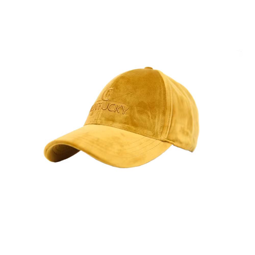 Baseball cap velvet Mustard