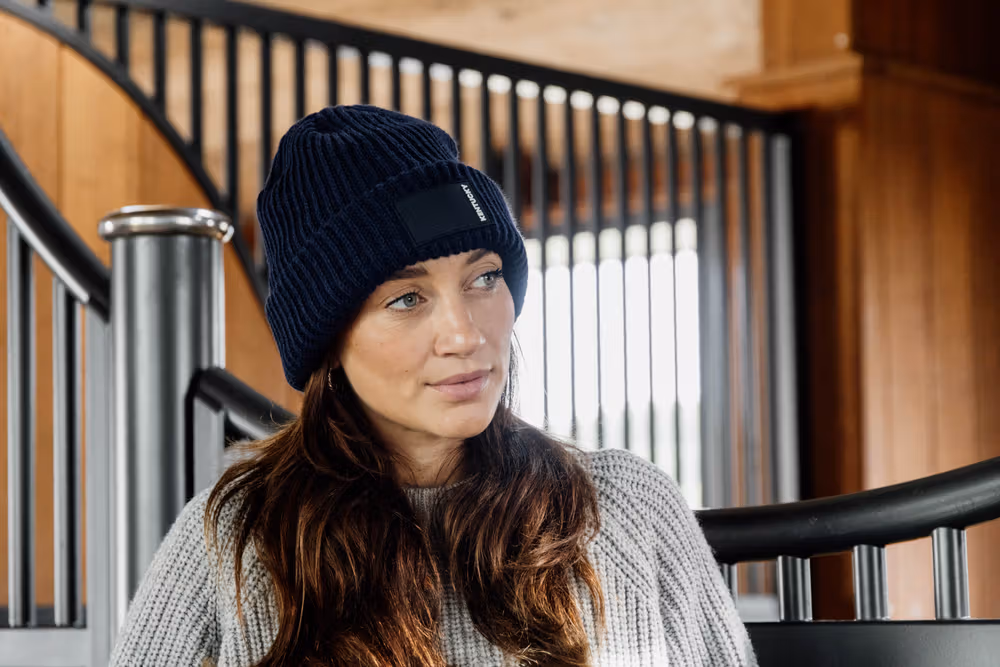 Beanie rubber logo navy