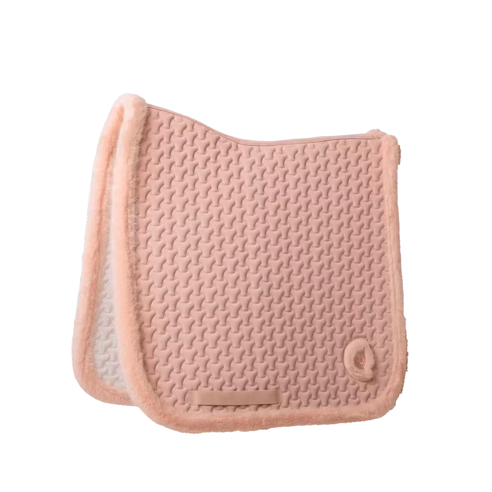Saddle Pad Fake Fur Plaited Quilt dressage beige