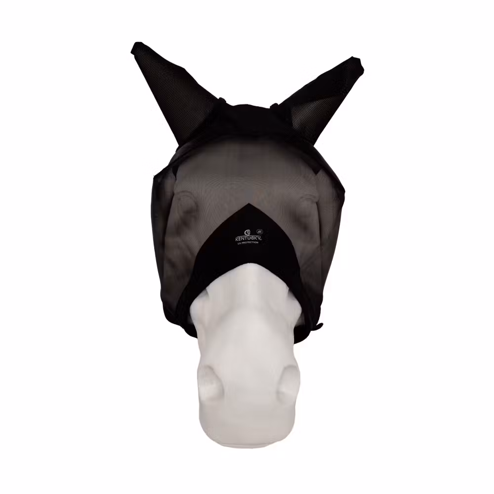 Fly mask classic with ears black Pony