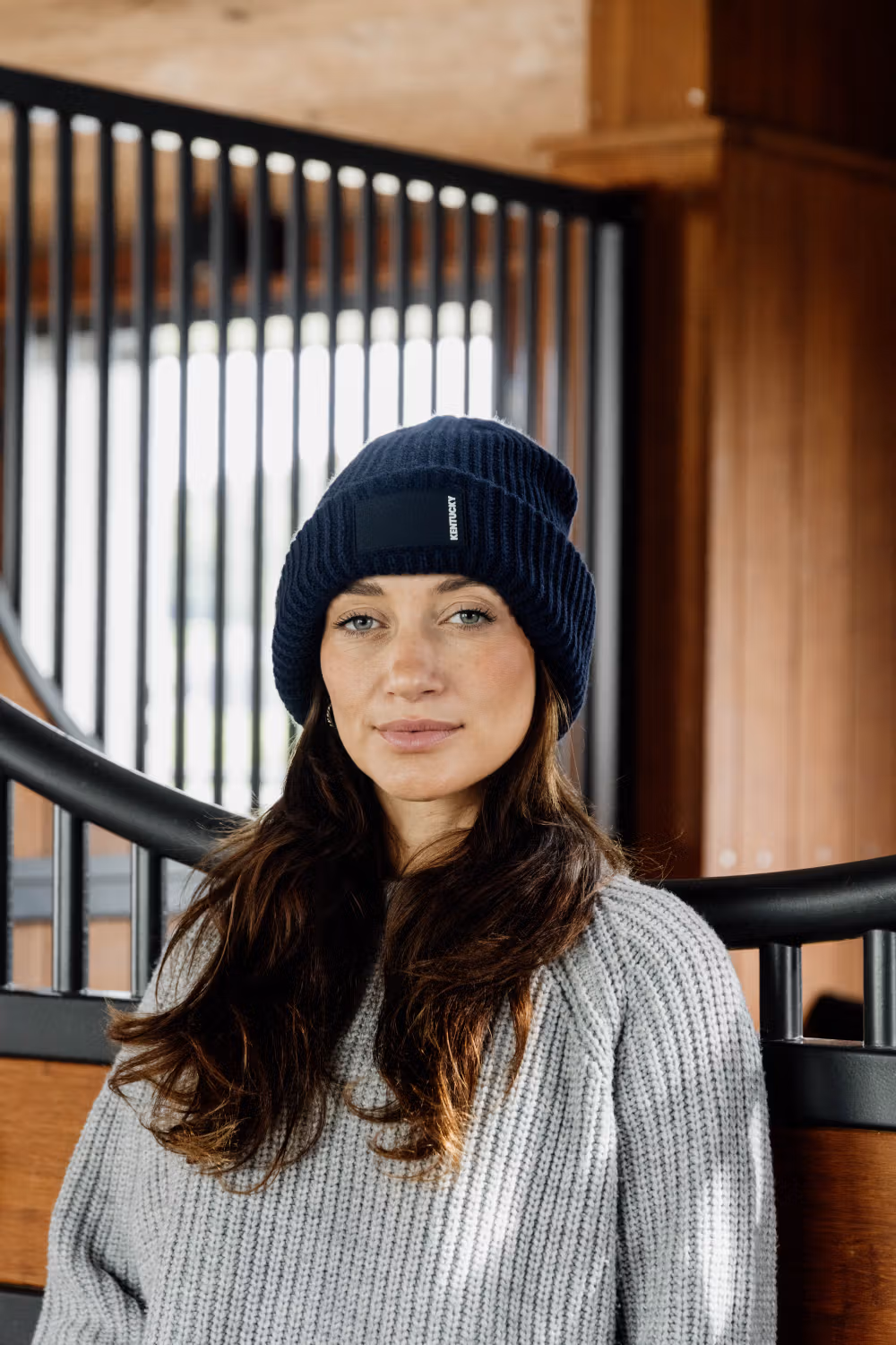 Beanie rubber logo navy