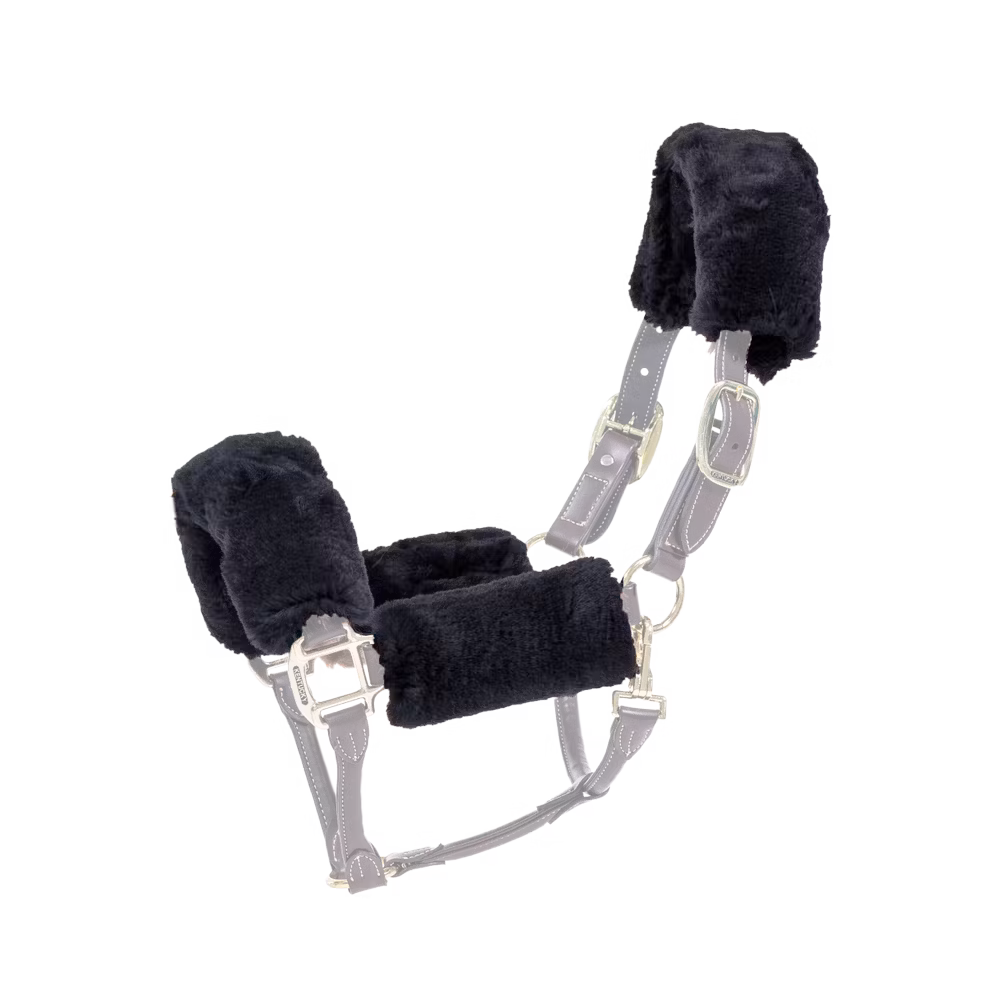 Sheepskin halter set 4 pieces black