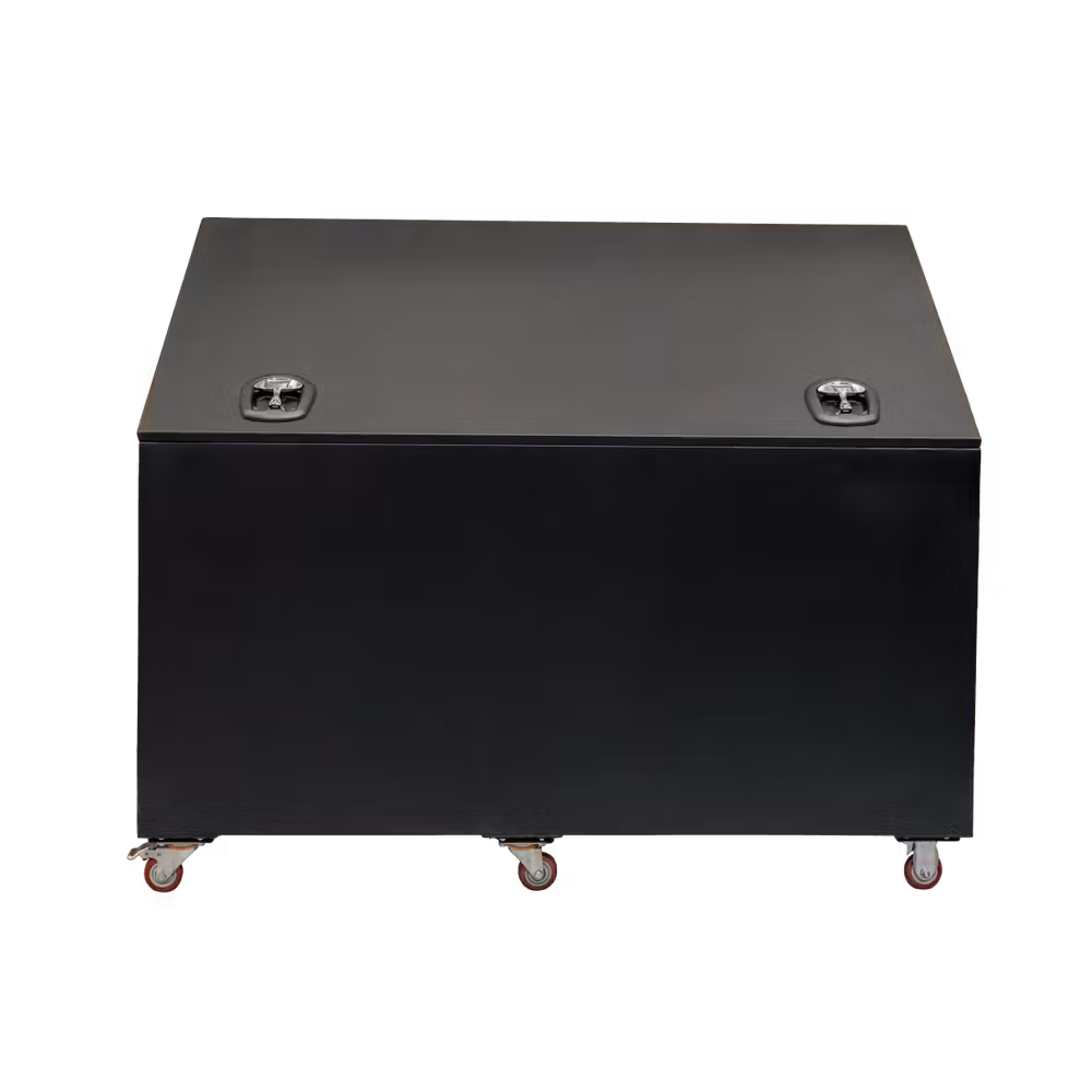 Aluminium horse feed bin with wheels black size L