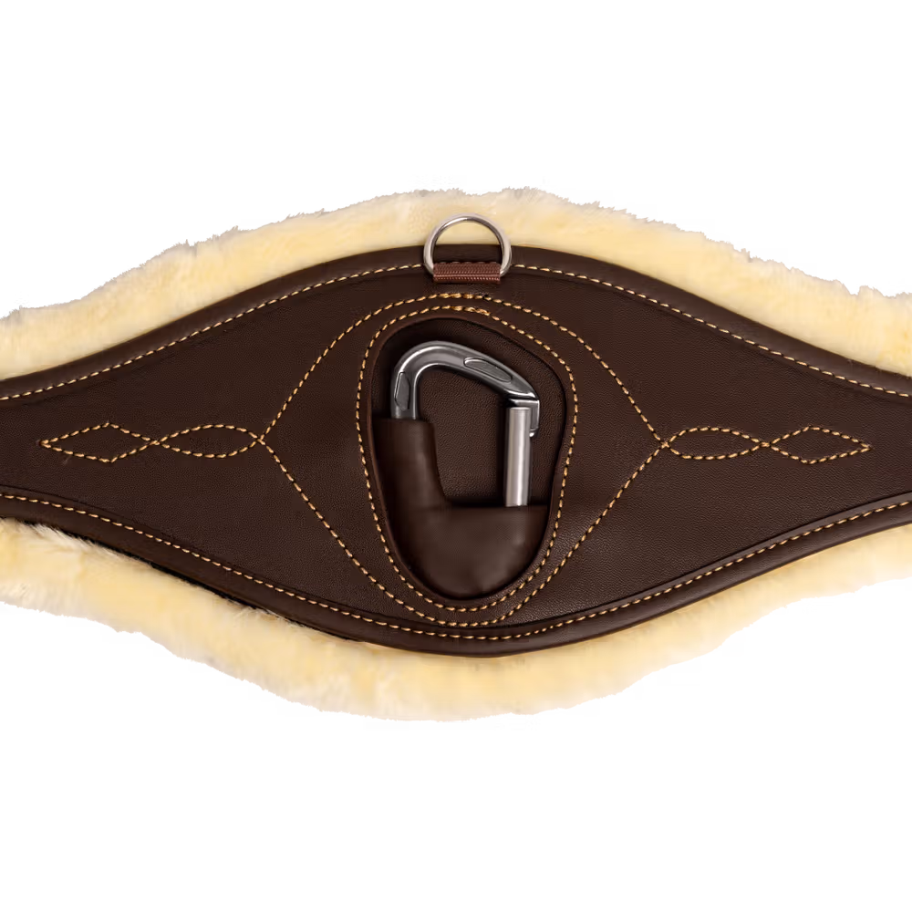 Sheepskin anatomic girth brown 130 cm
