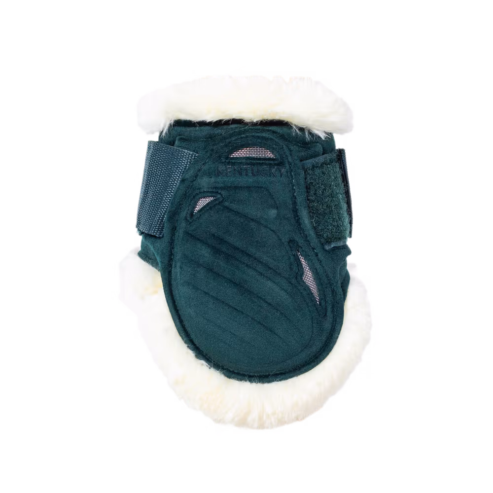 Vegan Sheepskin young horse fetlock boots Velvet dark green S