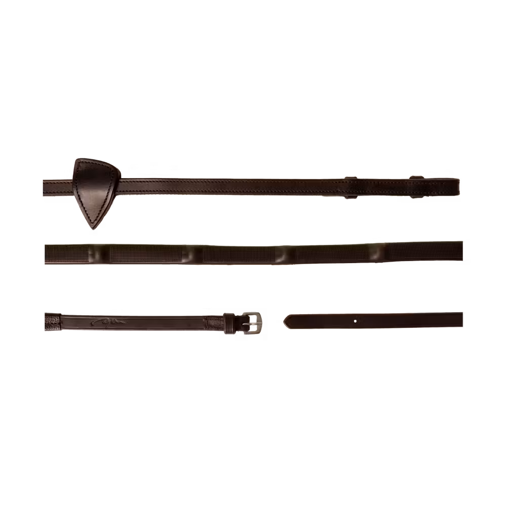 1/2 Rubber Reins with 7 integrated stops WBD Cob/black