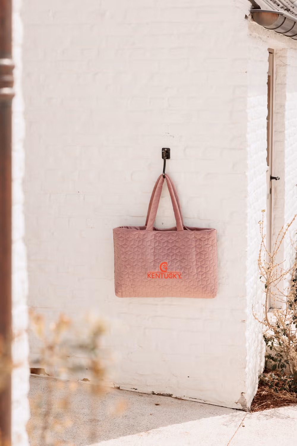 Velvet bag old rose Kentucky logo