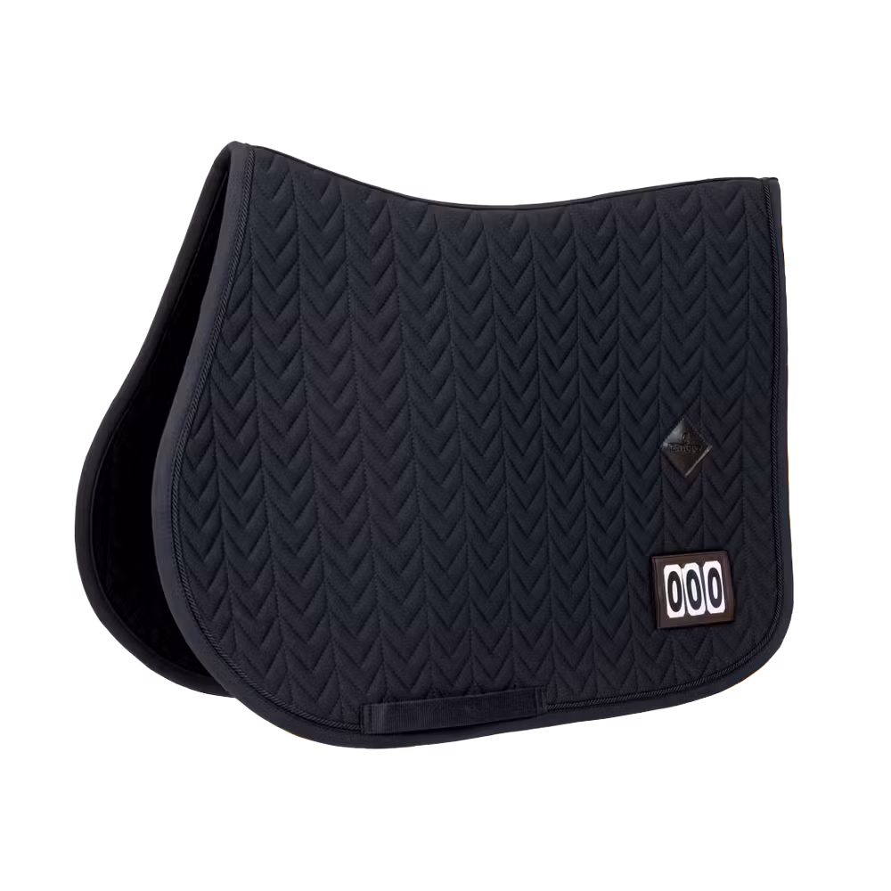 Saddle Pad fishbone competiton with 2 numbers show jumping black