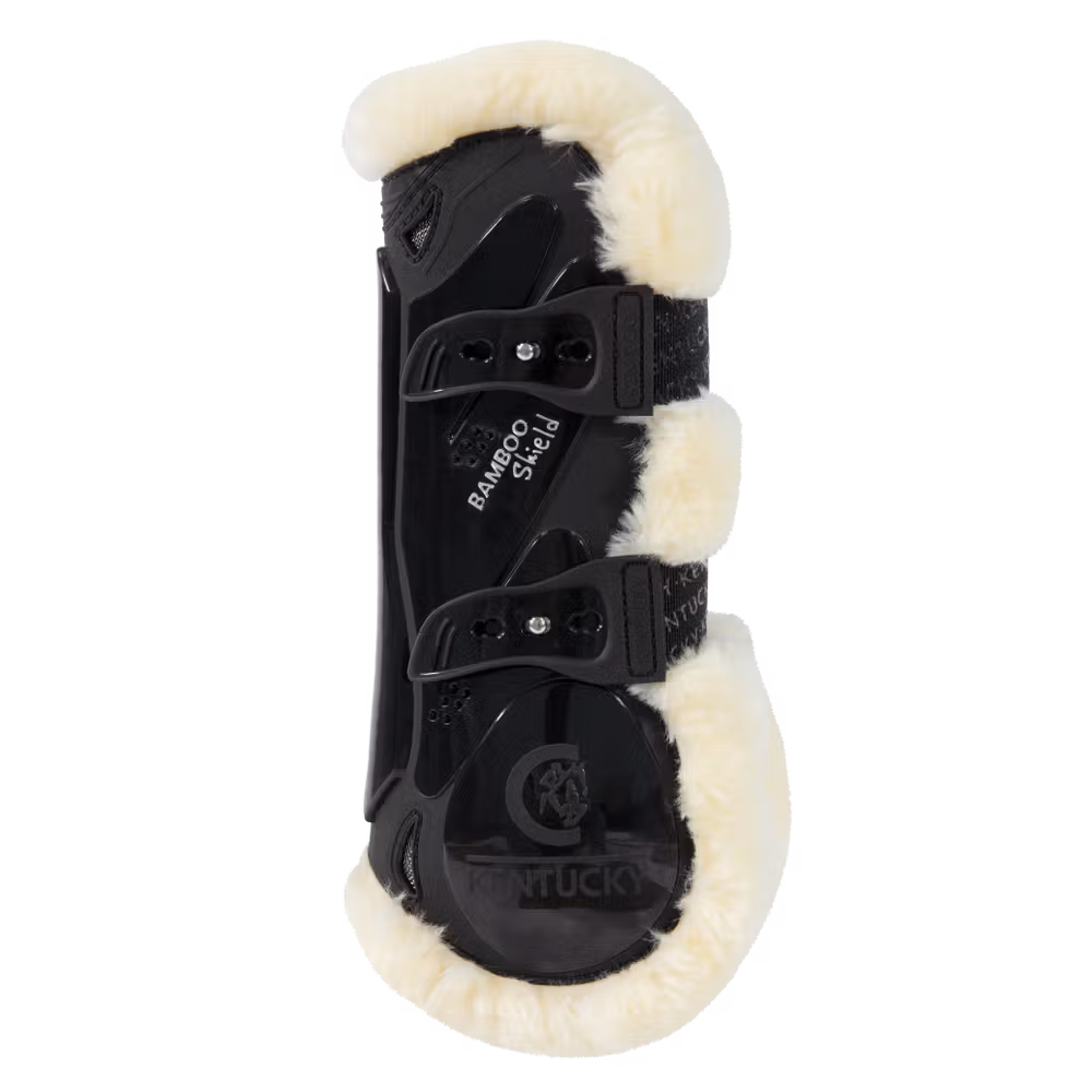 Vegan Sheepskin Tendon Boots bamboo Elastic black S