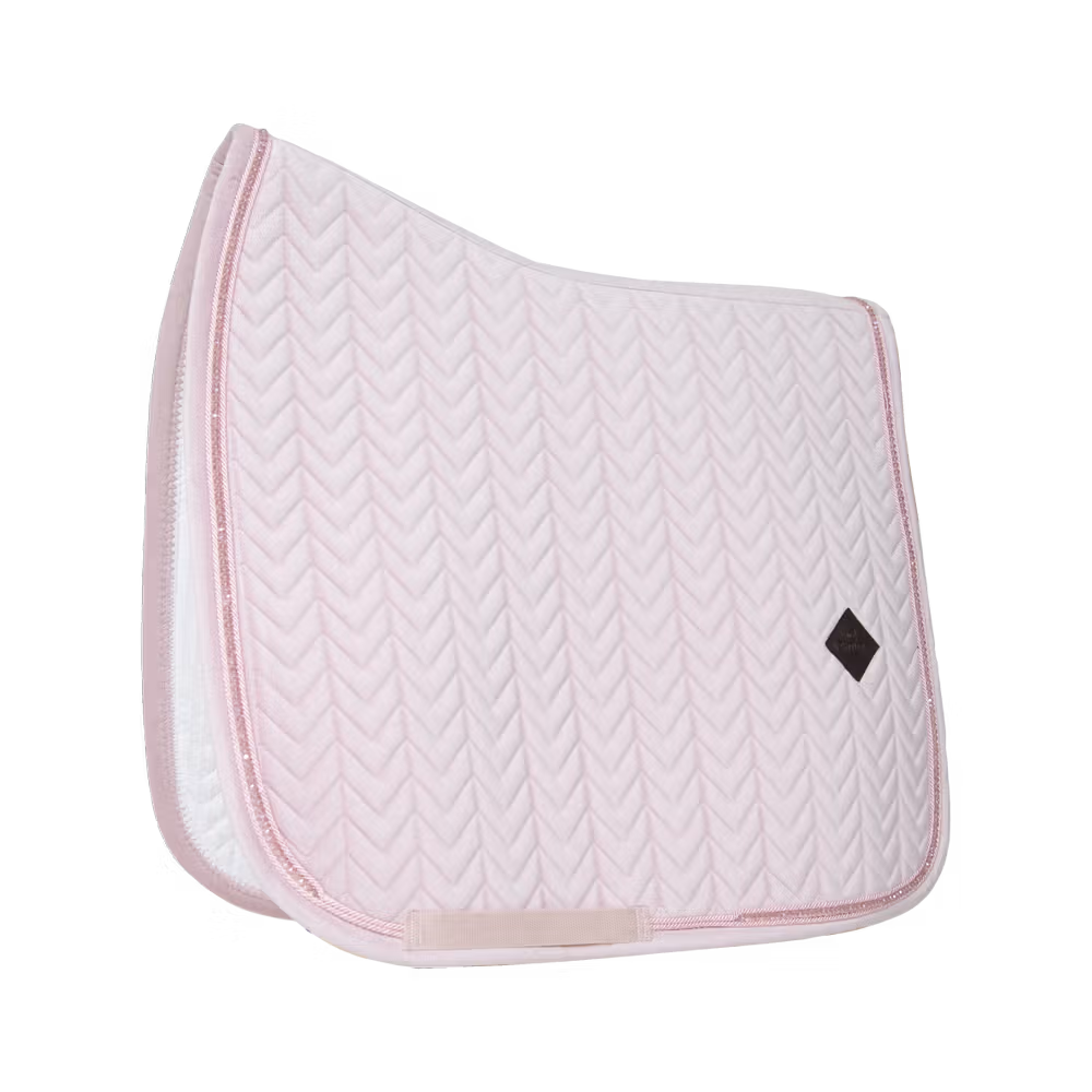 Saddle Pad velvet pearls dressage soft rose