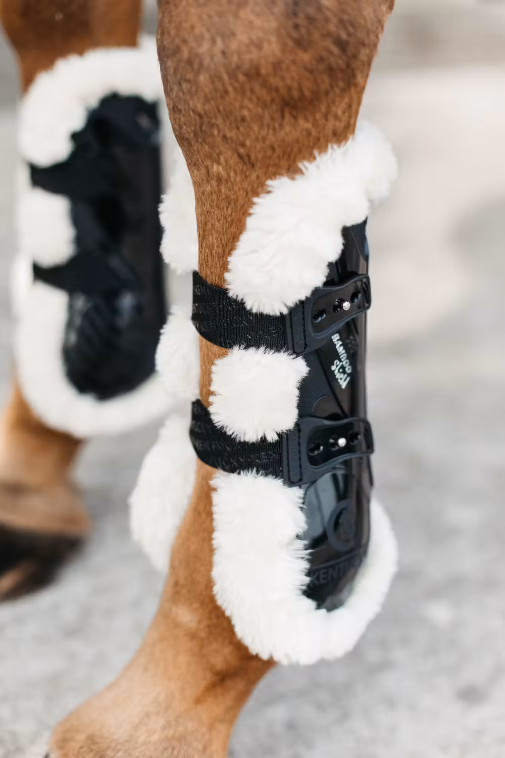 Vegan Sheepskin Tendon Boots bamboo Elastic black S