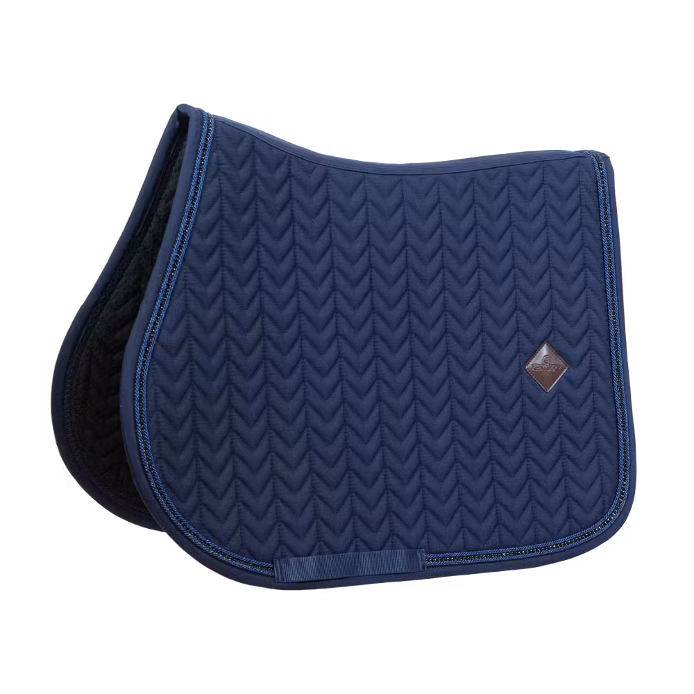 Saddle Pad with metal chain show jumping navy