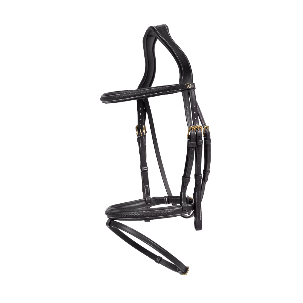 Plaited Flash Noseband Bridle Brown Full D Collection
