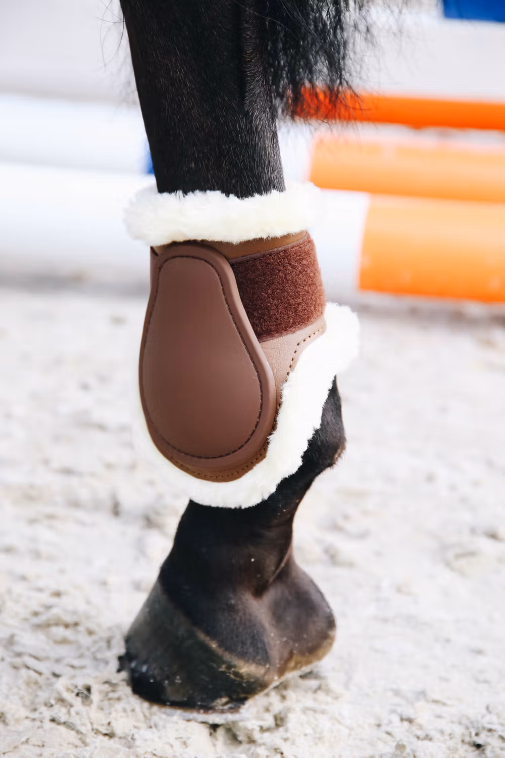 Sheepskin young horse boots brown