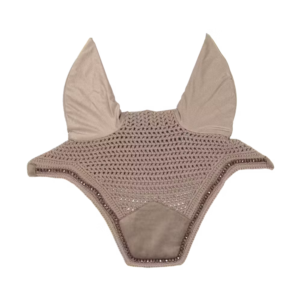 Fly veil Wellington velvet pearls beige
