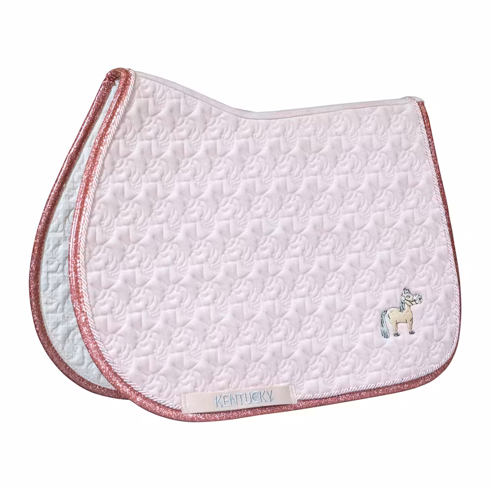 Saddle Pad unicorn head glitter pony light rose