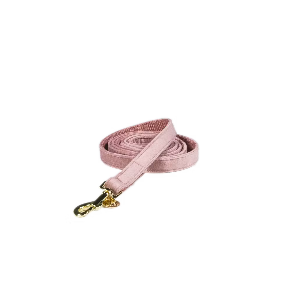 Dog lead velvet soft rose size S 120cm