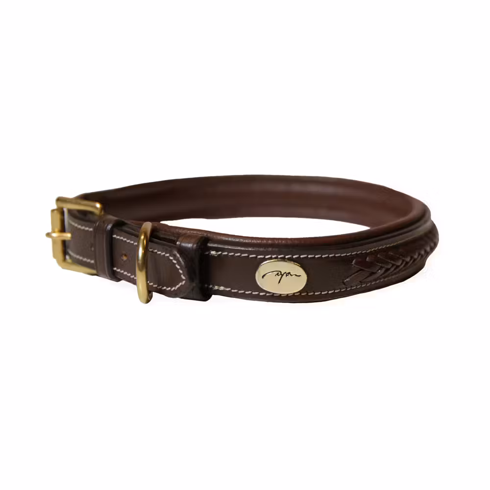 Plaited dog collar L /BLACK