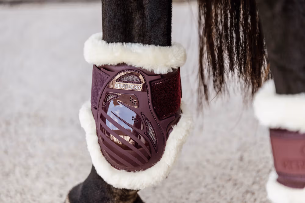 Vegan Sheepskin young horse fetlock boots bordeaux XS
